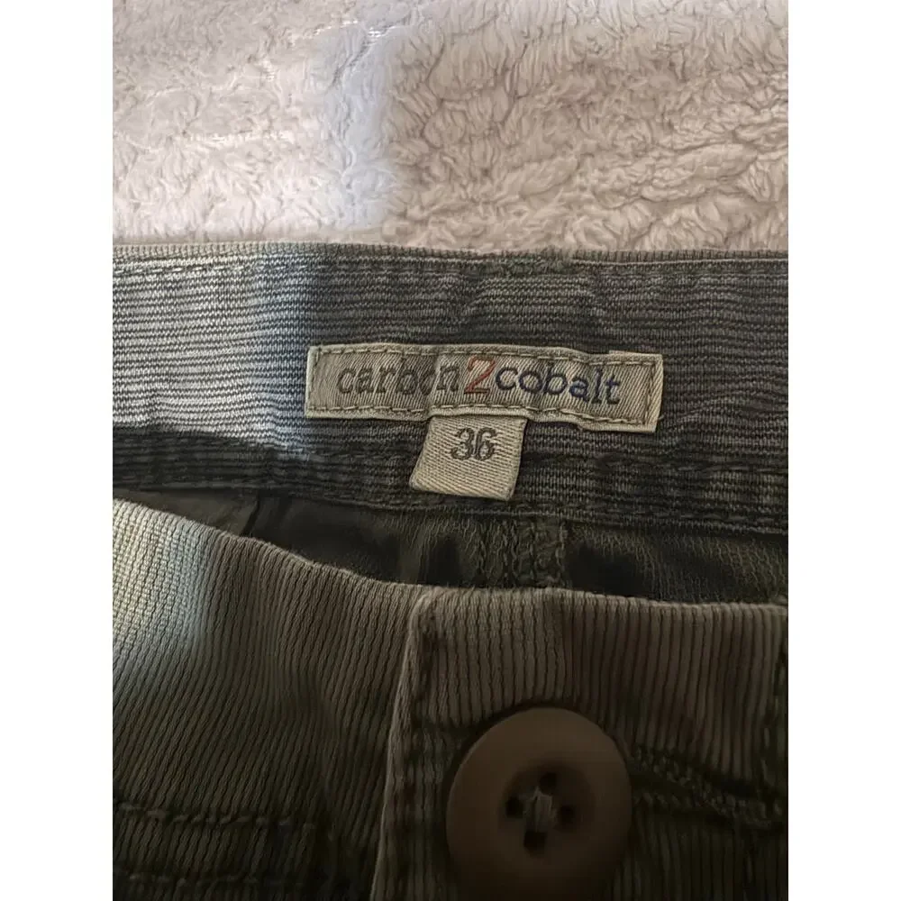 Carbon 2 cobalt khaki green pants 36x30 zipper pockets